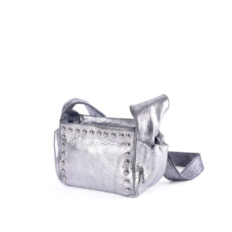 Soft Bag Small – Silver | Handmade Leather Bag